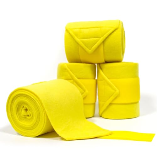 Horse Polo Leg Wraps Soft Fleece Wraps Equestrian Leg Bandage 4 (Yellow / Cob(8.2ft))
