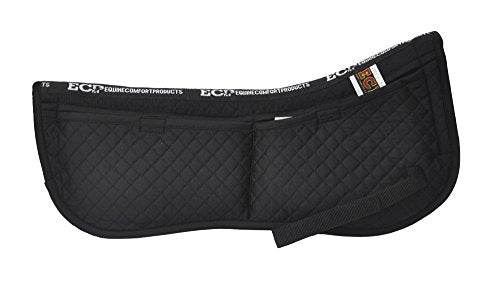 Adjustable Shock Absorbing Memory Foam Half Saddle Pad (Black)