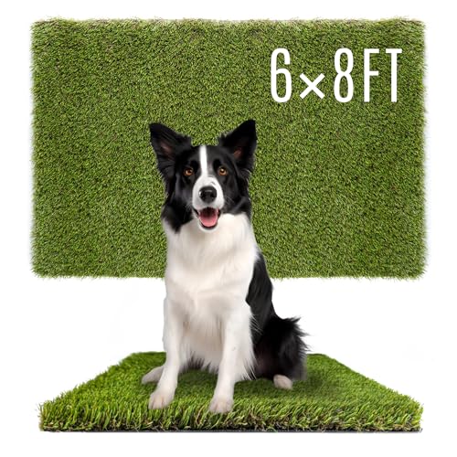 Dog Grass Pads 6 x 8 FT Artificial Grass Pee Pads for Dogs Potty Fake Grass Rug Turf Mat for Dogs Training Indoor Outdoor Garden Lawn Artificial Grass Rug (6x8 FT)