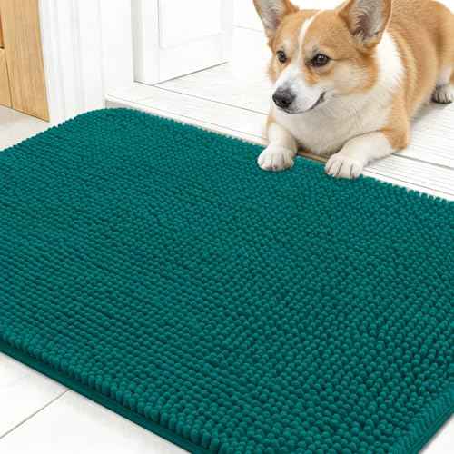 Dog Door Mat for Muddy Paws 30x17 (Lake Blue / 30" X 17")