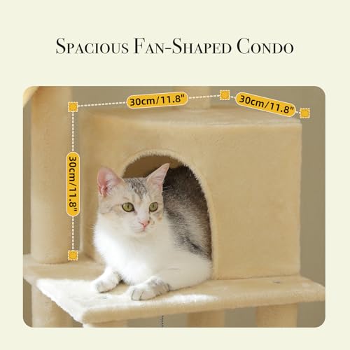 Floor to Ceiling Cat Tree (Cream / Dual Posts)