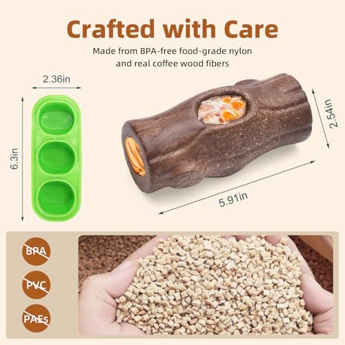 2 Pack Dog Toys for Aggressive Chewers Brown & Blue (Brown & Blue)