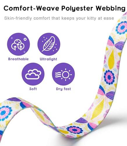 Cat Harness and Leash Set (Pastel Floral / Small (4-10 lb))