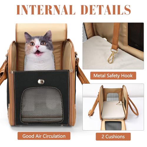 Dog Carrier Purse (17.3"L x 9.4"W x 11.2"H / Nylon Black)