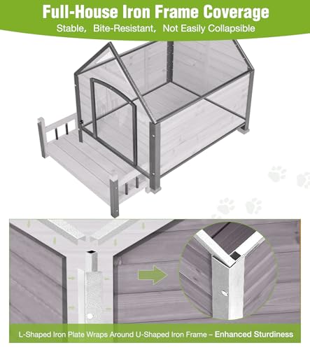Dog House Outdoor Weatherproof with Porch