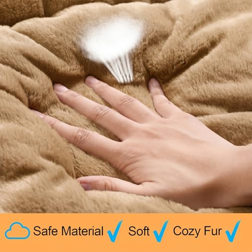 Dog Crate Pad Washable Dog Bed for Crate Medium Cozy Mat 36 (36.0"L x 23.0"W x 1.0"Th / Camel)
