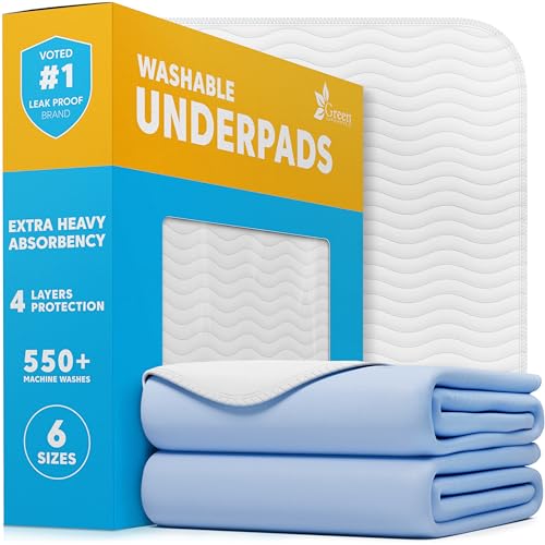 Washable Pee Pads for Dogs (Blue/White / 2 Pack - 18x24)