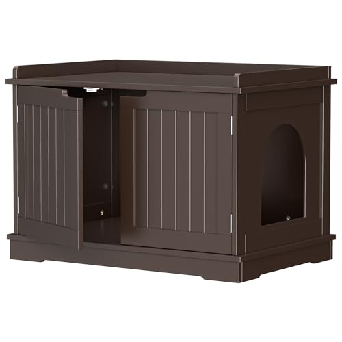 Cat Litter Box Enclosure Furniture Hidden (Brown)