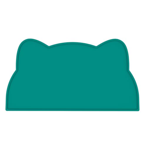 Cat Food Mat Silicone Non Slip Dog Bowl Mat Waterproof Cat Feeding Mat Stop Food Spills and Water Messes Out to Floor Pet Food Mat (Marrs Green / 20" x 12")