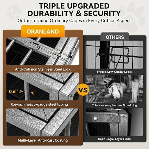 38 Inch Heavy Duty Dog Crate for Large Dogs (Silver/38 inch)