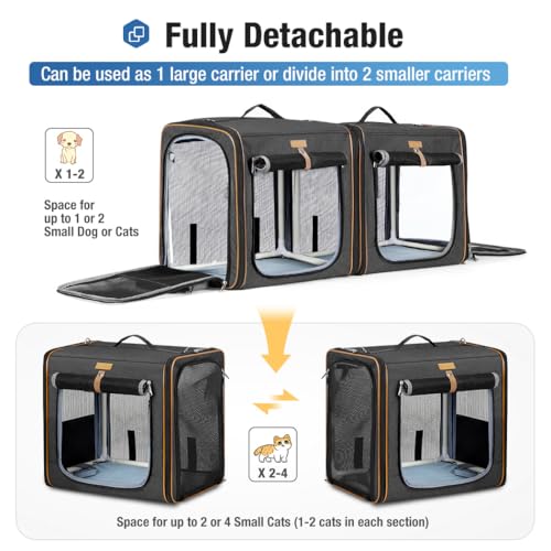 Large Cat Carrier for 2 Cats (Black)