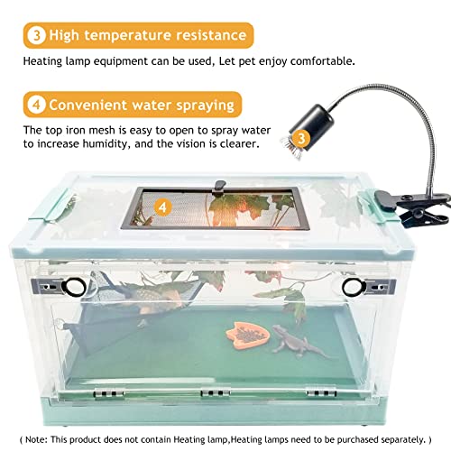 Portable Foldable Terrarium Kit with Wheels for Reptiles Large (Blue)