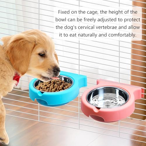 Crate Dog Bowl (2 PCS / Blue, Pink)