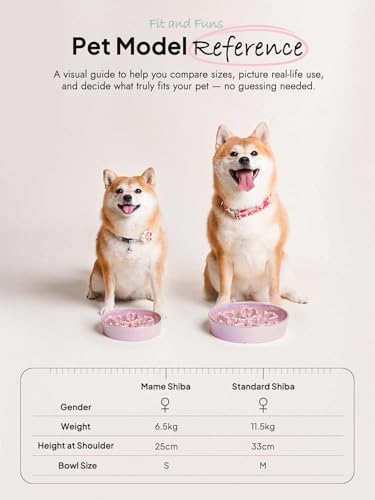 Dog Bowls Slow Feeder Ceramic (Sakura Pink / M-1.5 Cups)