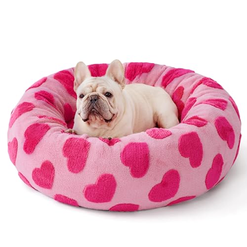 Shown on TV Jacquard Donut Dog Beds Medium (30.0"L x 30.0"W x 8.0"Th / Lover Hearts)