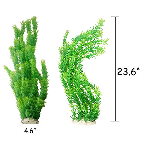 Aquarium Plants Plastic Decor Fish Tank Green Decorations Plants Ornament Safe for All Fish (Green（style A）)