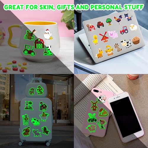 96 PCS Farm Barnyard Animal Glow In The Dark Pre (Luminous)