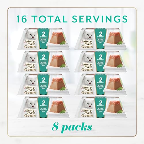 Purina Fancy Feast Gems Tuna Pate Wet Cat Food Variety Box (4 Ounce (Pack of 8))
