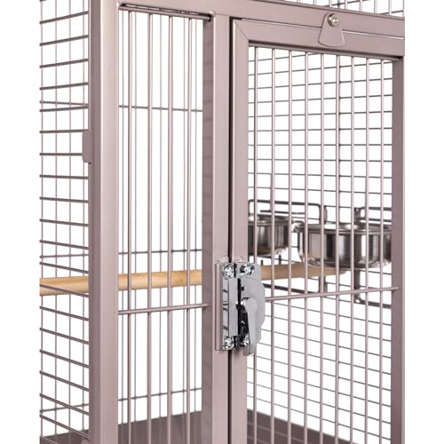 Prevue Pet Playtop Bird Cage Rolling Stand Seed Guards (Blush Finish / 18.0"L x 18.0"W x 57.0"H)