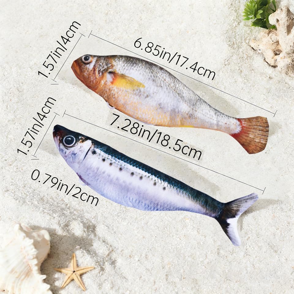 Realistic Floppy Fish Cat Toy with Catnip Toys for Cats Interactive Cat Toys for All Breeds Tap (Floppy Fish Cat Toy)
