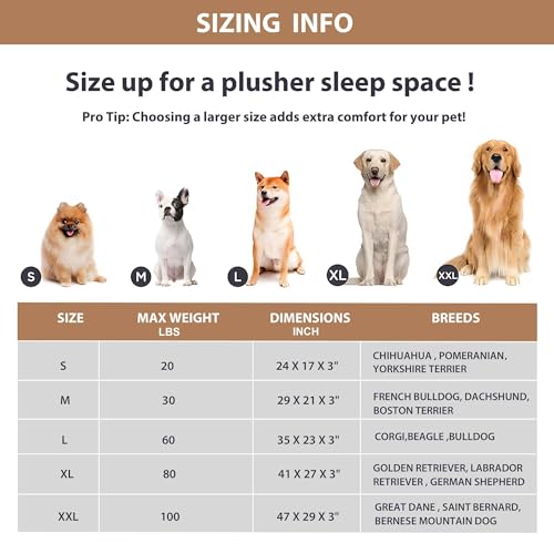 Dog Bed for Large Dog (Dark / 41"L x 27"W x 3"H)