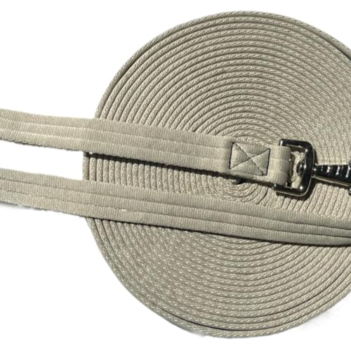 Horse Training Lunge Line with Alloy Trigger Buckle for Accurate Equestrian Training of 32.8 ft (32.8feet / Grayish White)