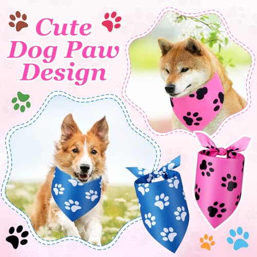 50 Pcs Paw Print Dog Bandanas Bulk (Paw Print / 31.5 x 21.7 x 21.7")
