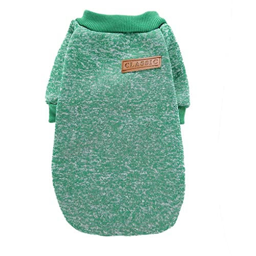 Dog Sweaters for Small Dogs (Green / Large)