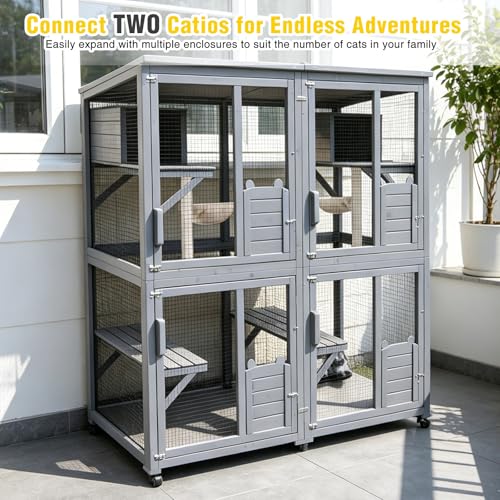 Large Catio Outdoor Cat Enclosure on Wheels