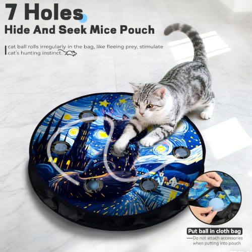 Interactive Cat Toy for Indoor Cats (Starry Night)