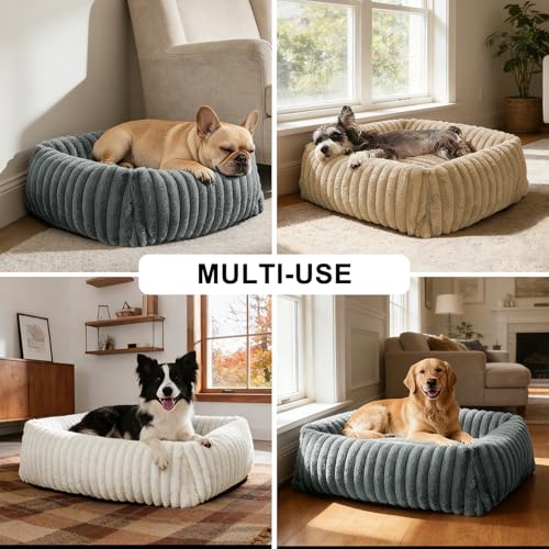 Medium Dog Beds for Medium Dogs Washable (Pink / M Plus (30"x24"x8"))