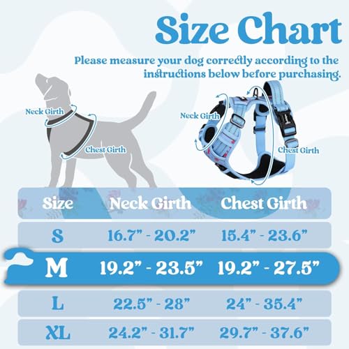Dog Harness Medium Sized (Floral Blue / Medium)