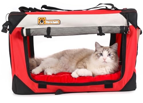 Large Cat & Small Dog Carrier (Red / 24.0"L x 16.0"W x 16.0"H)