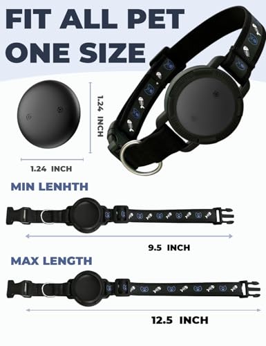 GPS Cat Tracker Collar No Subscription (Black / 1 PACK)