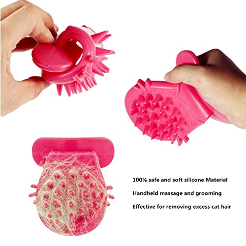 Cat Brush Shedding Grooming (Rose red)