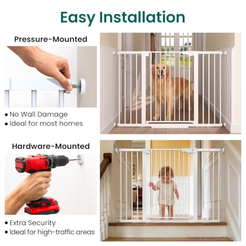 36" Extra Tall Baby Gate (White / 30"-54" W x 36" H)