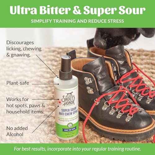 Super Sour! Anti Chew Spray for Dogs and Puppies (Super Sour- 16oz)