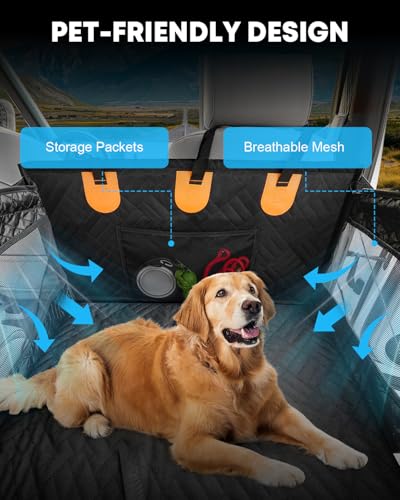 Dog Car Seat Cover for Medium Large Dogs Hard Bottom (Medium)
