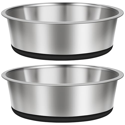 Stainless Steel Dog Bowls Set of 2 (2 CUP / Black)