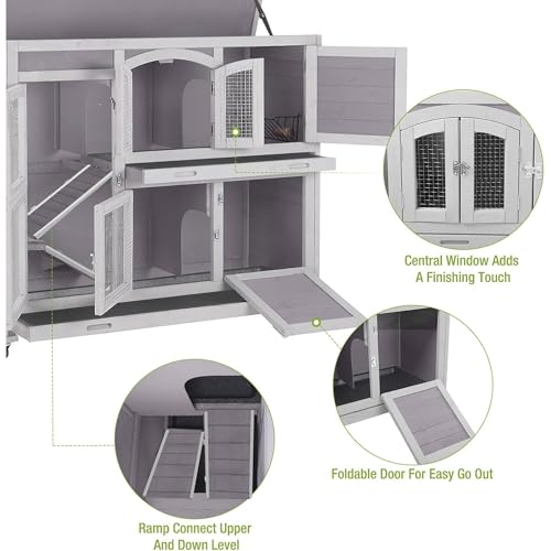 Guinea Pig Cage 2 (Grey / 44.0"L x 20.0"W x 41.5"H)