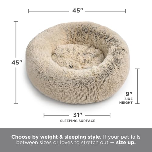 Original Calming Donut Dog Bed (Frost Shag / X-Large)