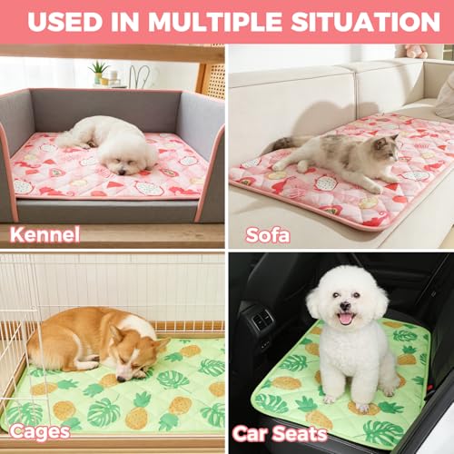 Dog Cooling Mat (Pink Seahorse / Large 27.5IN x 38.5IN)