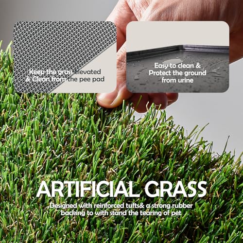 Dog Grass Pee Pads for Dogs with Tray (Small - 18 x 14 inch)