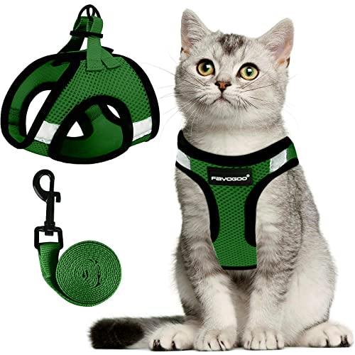 Cat Harness and Leash Set (Neon Green / M(Chest 10-12"))