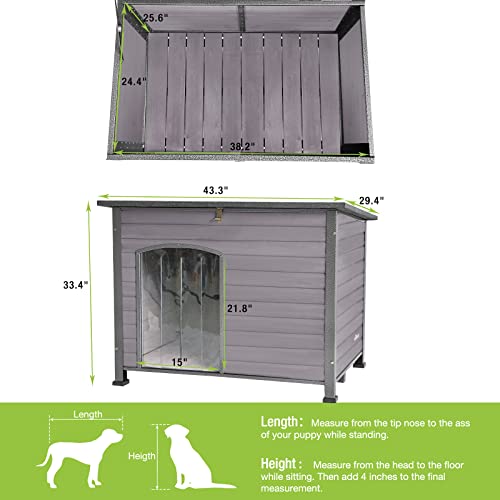 Chew Proof Dog House with Metal Iron Frame Outdoor Dog Kennel for Small Medium Large Indoor Dog Cage