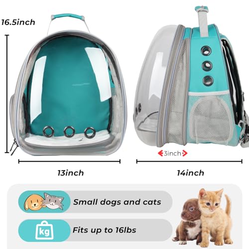 Expandable Bubble Cat Carrier Backpack (Front Expandable-Green)