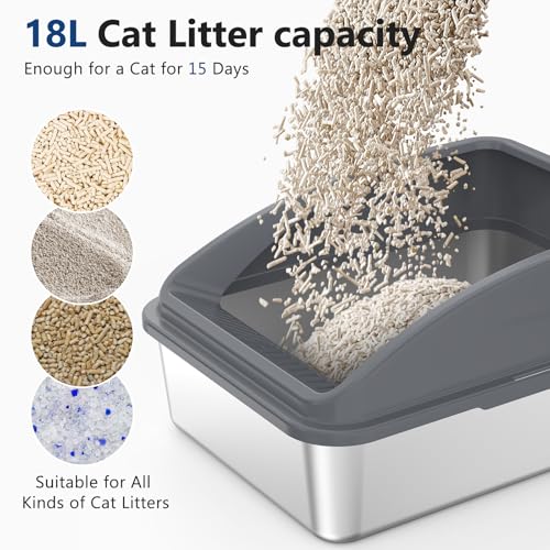 Stainless Steel Litter Box (S / Gray)
