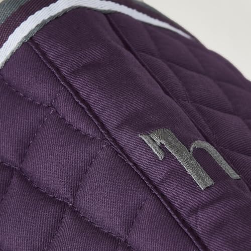 Adepto Padded All Purpose Quilted Equestrian Saddle Pad for Horses with Two (Blackcurrant Purple / Pony)