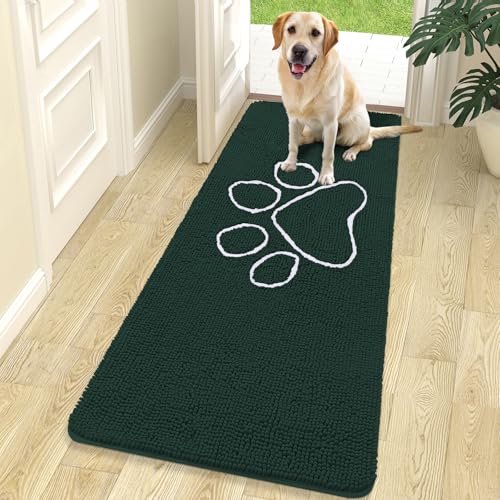 Dog Door Mat for Muddy Paws 70x24 (Blackish Green / 70" X 24")