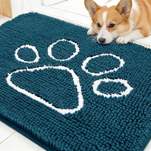 Dog Door Mat for Muddy Paws 30x20 (Atlantic Blue / 30" X 20")